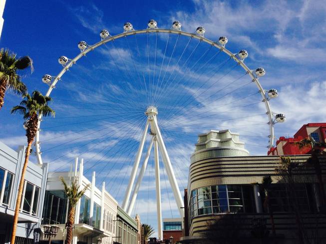 The High Roller observation wheel at the Linq as seen during a hard hat tour Wednesday, Jan. 22, 2014.